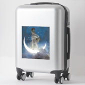 夜のルナの女神が星を散乱 シール (スーツケース)
