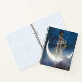 夜のルナの女神が星を散乱 ノートブック (内部)