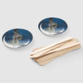 夜のルナの女神が星を散乱 ハンドファン (組立なし)