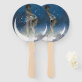 夜のルナの女神が星を散乱 ハンドファン (正面&裏面)