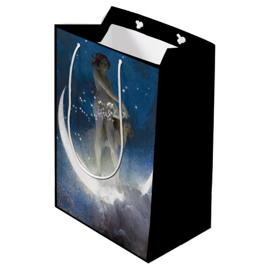 夜のルナの女神が星を散乱 ミディアムペーパーバッグ (裏面アングル)