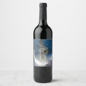 夜のルナの女神が星を散乱 ワインラベル (正面)