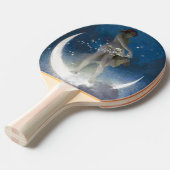 夜のルナの女神が星を散乱 卓球ラケット (正面アングル)