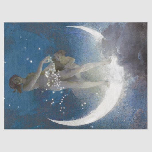 夜のルナの女神が星を散乱 薄葉紙 (正面)