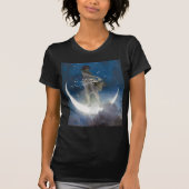 夜のルナの女神が星を散乱 Tシャツ (正面)