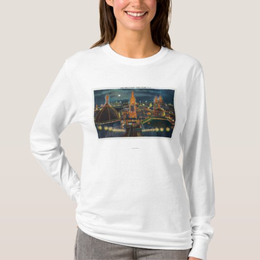 夜のルナパークの眺め Tシャツ (正面)
