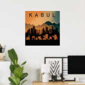 夜のレジリエンス:ミニマルポートレート ポスター (ホームオフィス)