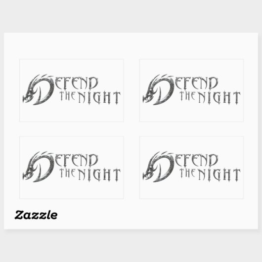 夜のロゴシールを守る 長方形シール (シート)