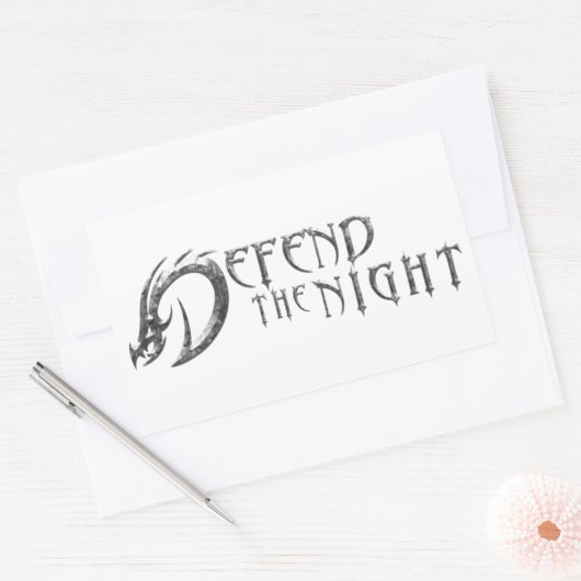 夜のロゴシールを守る 長方形シール (封筒)