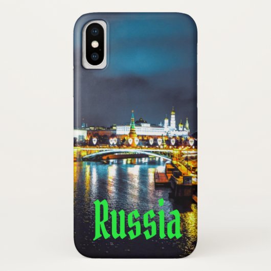 夜のロシアロシアのまたはモスクワ連邦 Case-Mate iPhoneケース (裏面)