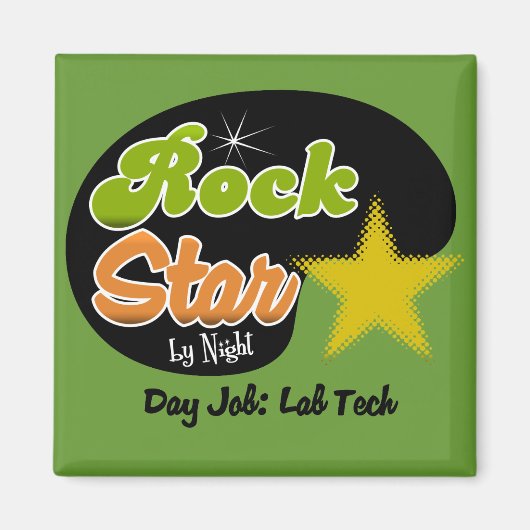 夜のロックスター – Day Job Lab Tech マグネット (正面)