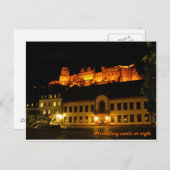 夜のロマンチックなハイデルベルク城 ポストカード (正面/裏面)