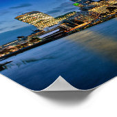 夜のロンドンのスカイライン街並み ポスター (角)