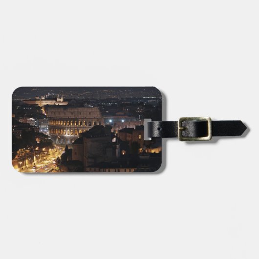 夜のローマのColosseum ラゲッジタグ (正面横)
