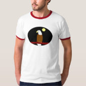 夜のワシ リンガーTシャツ Tシャツ (正面)