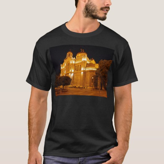 夜のヴァルナ大聖堂 Tシャツ (正面)