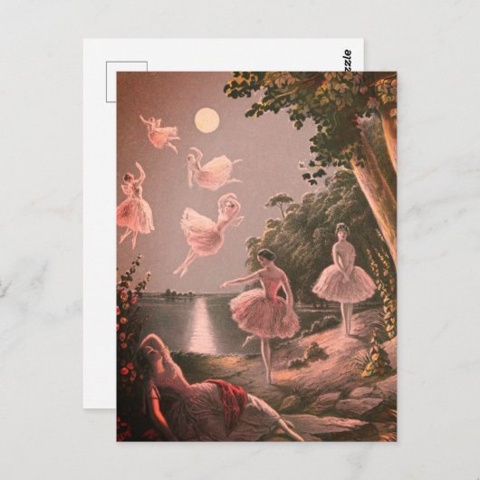 夜のヴィンテージ妖精たち ポストカード (正面/裏面)
