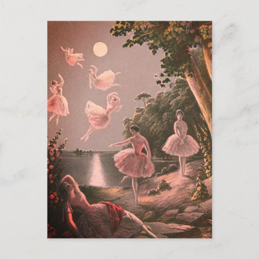 夜のヴィンテージ妖精たち ポストカード (正面)