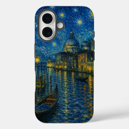 夜のヴェネツィア運河 iPhone 16ケース