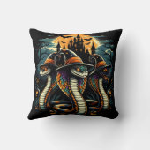 夜の不気味な風景のハロウィーンのヘビ クッション (裏面)