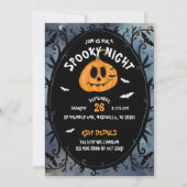 夜の不気味怖いハロウィーンパンプキンカービングパーティー 招待状 (正面)