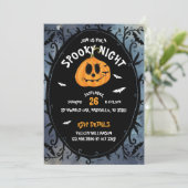 夜の不気味怖いハロウィーンパンプキンカービングパーティー 招待状 (スタンド正面)