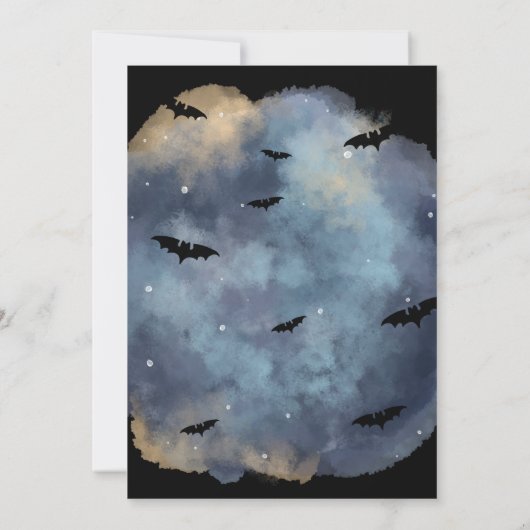 夜の不気味怖いハロウィーンパンプキンカービングパーティー 招待状 (裏面)