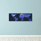 夜の世界 - 地図、宇宙 キャンバスプリント (インサイチュ (ウッドフロア))