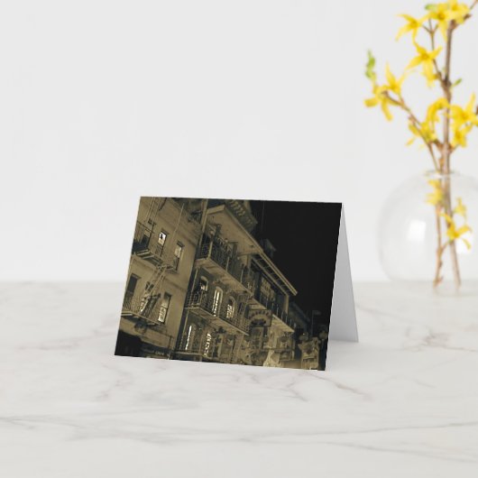 夜の中華街 カード (黄色い花)