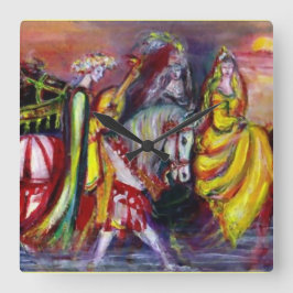 夜の乗り手 スクエア壁時計