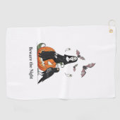 夜の修道女に気を不気味付け ゴルフタオル (横)