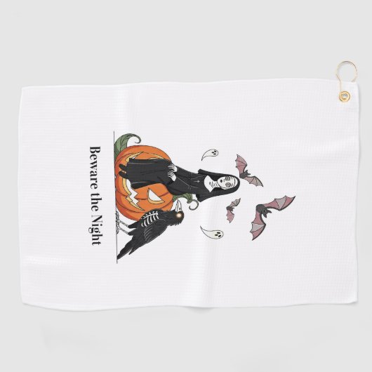 夜の修道女に気を不気味付け ゴルフタオル (横)