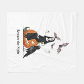 夜の修道女に気を不気味付け フリースブランケット (正面(横))