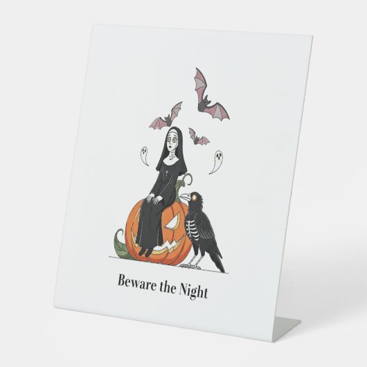 夜の修道女に気を不気味付け 台座サイン (正面)