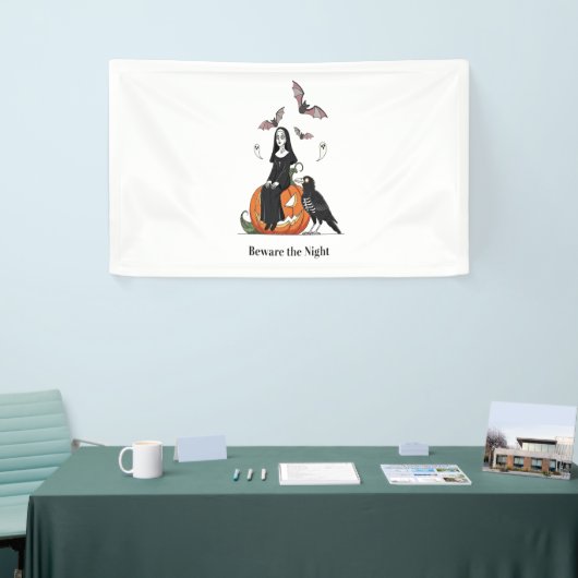 夜の修道女に気を不気味付け 横断幕 (トレードショー)