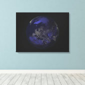 夜の全地球の街灯3 キャンバスプリント (インサイチュ (ウッドフロア))