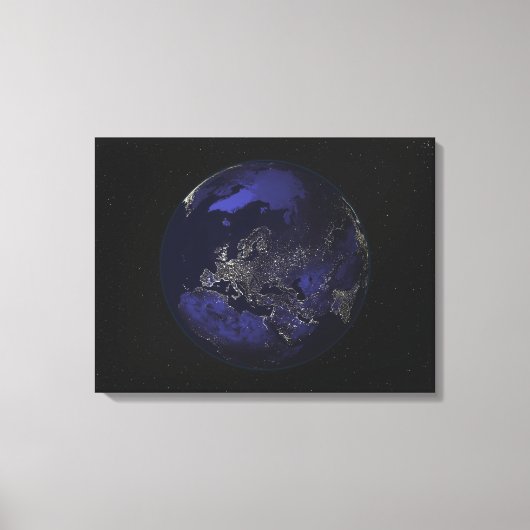 夜の全地球の街灯3 キャンバスプリント (正面)