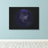 夜の全地球の街灯4 キャンバスプリント (インサイチュ (ウッドフロア))