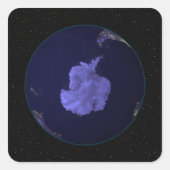 夜の全地球の街灯7 スクエアシール (正面)