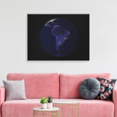 夜の全地球の都市のライトを表示6 キャンバスプリント (インサイチュ (リビング))