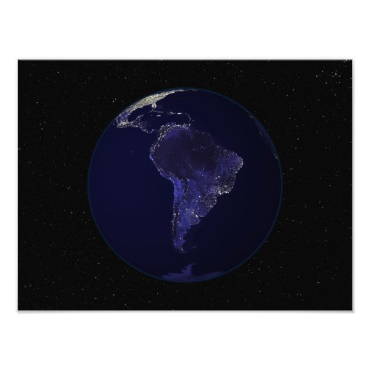 夜の全地球の都市のライトを表示6 フォトプリント            (正面)