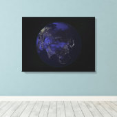 夜の全地球の都市灯り キャンバスプリント (インサイチュ (ウッドフロア))