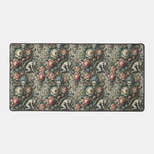 夜の公園の見知らぬ人 – ゴシックビクトリアン様式 デスクマット (正面)