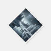 夜の冬の川でバック スタンダードカクテルナプキン (角)