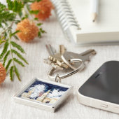 夜の冬の門（スケッチ） キーホルダー (側面)