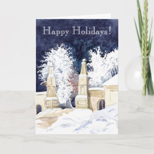 夜の冬の門(スケッチ) シーズンカード (正面)