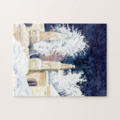 夜の冬の門（スケッチ） ジグソーパズル (横)