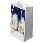 夜の冬の門（スケッチ） スモールペーパーバッグ (裏面アングル)