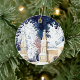 夜の冬の門（スケッチ） セラミックオーナメント