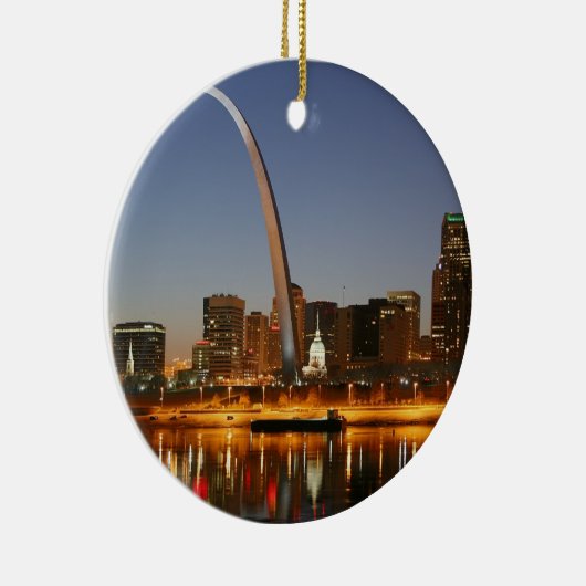 夜の出入口のアーチセントルイスミシシッピー セラミックオーナメント (右)